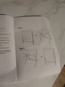 Instructions for setting up my new desk